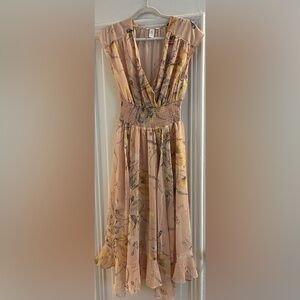 H&M Floral Print Dress in Peach and Yellow